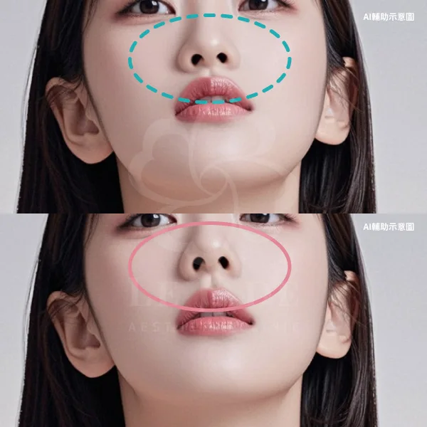 3D列印,完形美,鼻基底填補,鼻溝槽填補,臉部凹陷,法令紋,嘴凸